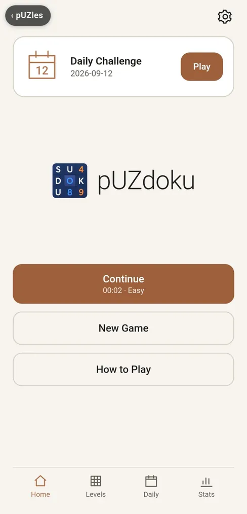 Screenshot of pUZdoku